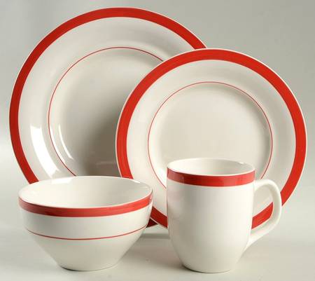 American Bistro Red 4 Piece Place Setting