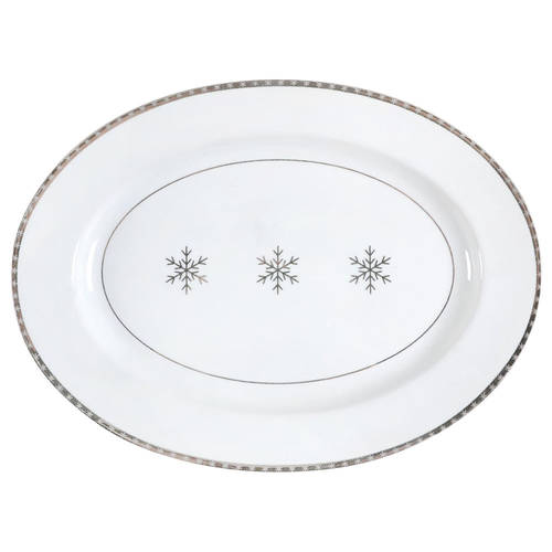Arctic Solstice Snowflake 16" Oval Serving Platter