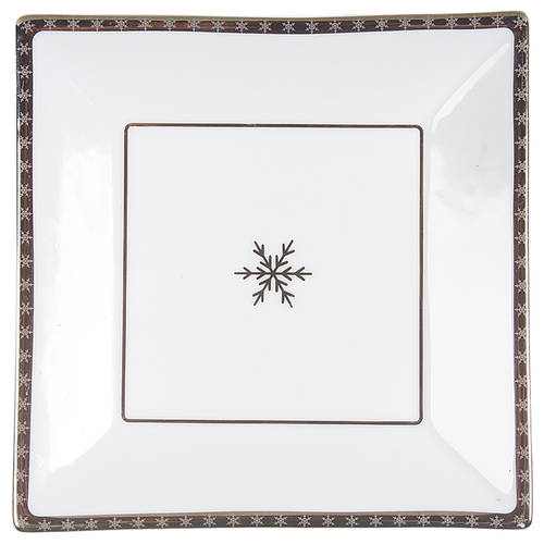 Arctic Solstice Snowflake Square Dessert Plate