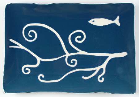 Deep Blue Sea 15" Rectangular Serving Platter