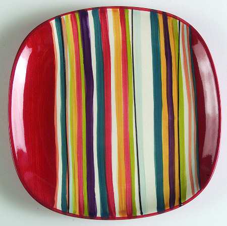 Water Color Red (Square) Salad Plate