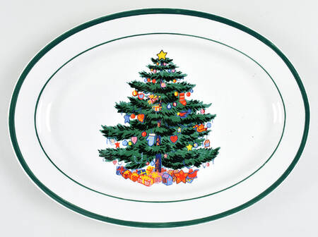 Holly Tree 13" Oval Serving Platter