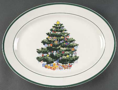 Holly Tree 14" Oval Serving Platter