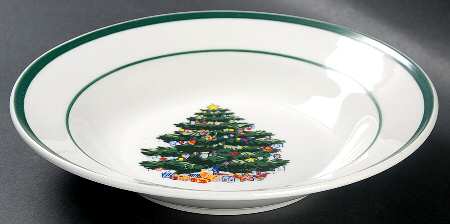 Holly Tree Rim Soup Bowl