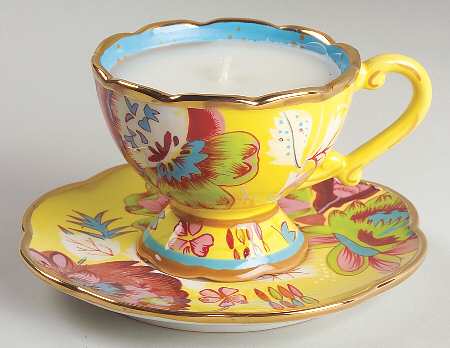 Lemon Chiffon 2 Pc Candle Cup & Saucer