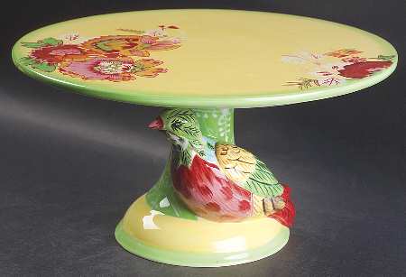 Lemon Chiffon 12" Diameter Pedestal Cake Stand