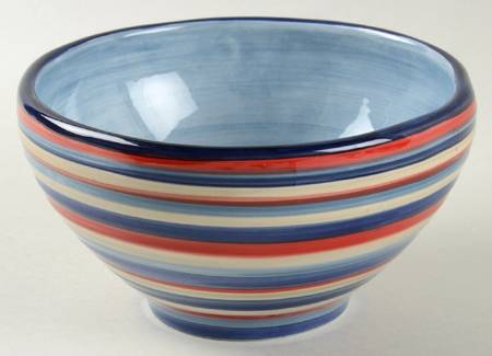 Los Colores Red and Blue Soup/Cereal Bowl
