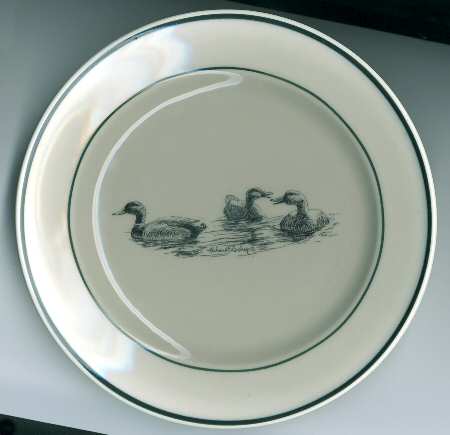 Mallards (Green Trim) Bread & Butter Plate