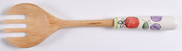 Italian Garden Salad Serving Fork with Wood Prongs