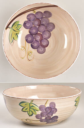 Vintage Grape 11" Large Salad Serving Bowl