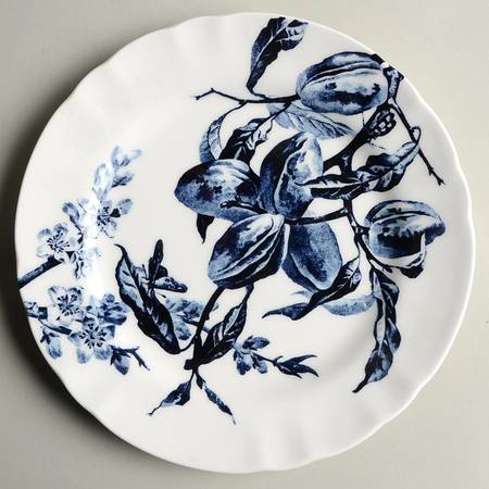 Austin Floral Indigo Salad Plate