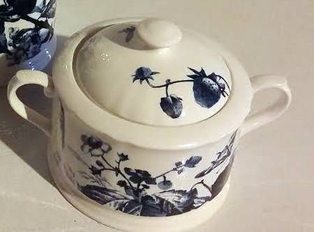 Austin Floral Indigo Sugar Bowl & Lid