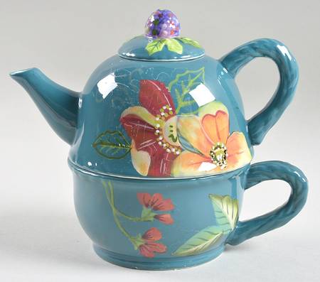 Blossom Collection Individual Teapot & Lid with Cup