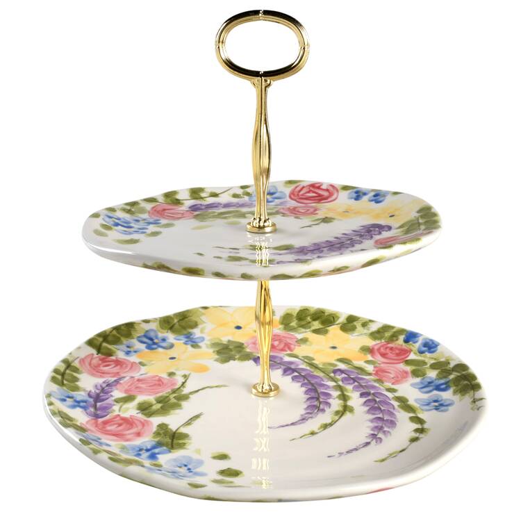 Jardine 6 5/8"-10"  2 Tiered Serving Tray (Dp, Sp) HC