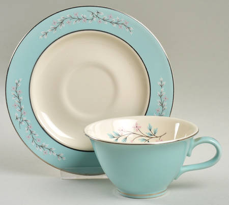 Pink Symphony Flat Cup & Saucer Set