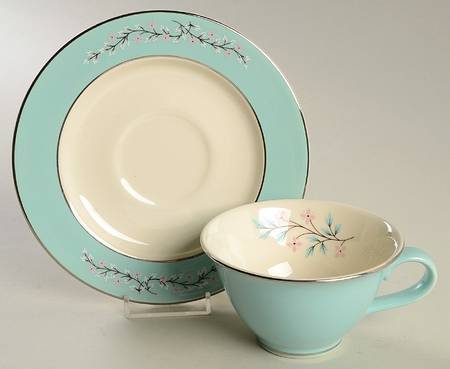 Pink Symphony Flat Cup & Saucer Set