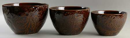 Laguna Brown (3 Piece) Mixing Bowl Set (9", 8", 7")
