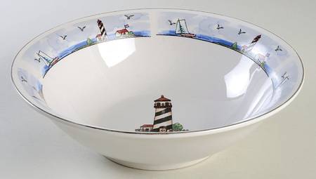 Coastal Lighthouse 9" Round Vegetable Bowl