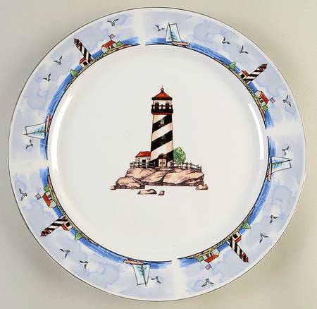 Coastal Lighthouse 11" Chop Plate (Round Platter)