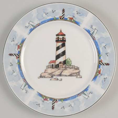 Coastal Lighthouse Salad/Dessert Plate