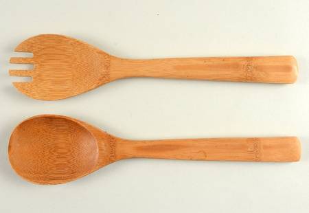 Bohemian Stripe Wood Solid 2-Piece Salad Set