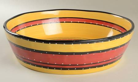 Bohemian Stripe 13" Large Salad Serving Bowl