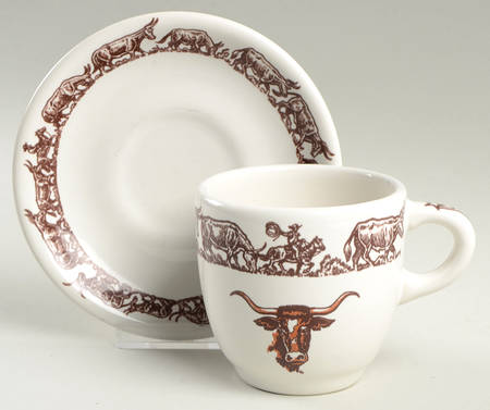 Longhorn Flat Cup & Saucer Set