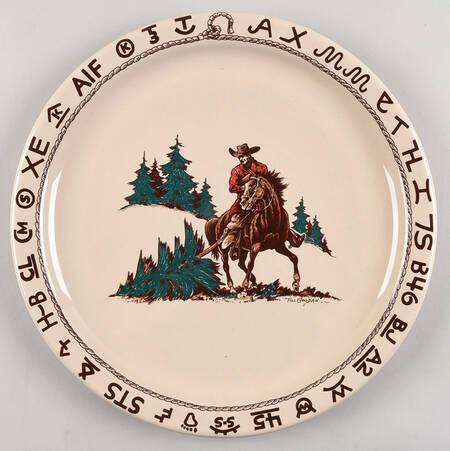 Christmas (Cowboy) 13" Chop Plate (Round Platter)