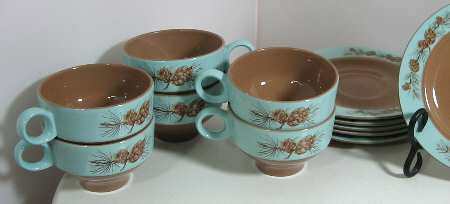 Azure Pine Footed Cup & Saucer Set