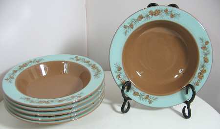 Azure Pine Rim Soup Bowl