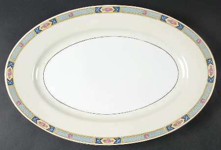 Wales (Cream Rim, Verge Line) 15" Oval Serving Platter