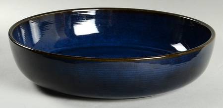 Vintage Modern Blue 13" Round Serving Bowl
