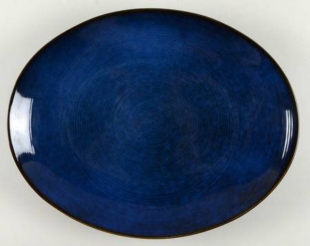 Vintage Modern Blue 16" Oval Serving Platter