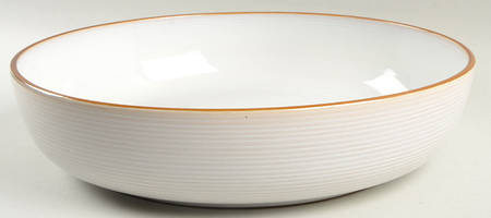 Vintage Modern White 13" Round Serving Bowl