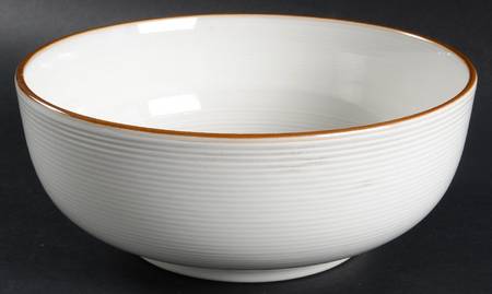 Vintage Modern White 9" Round Vegetable Bowl