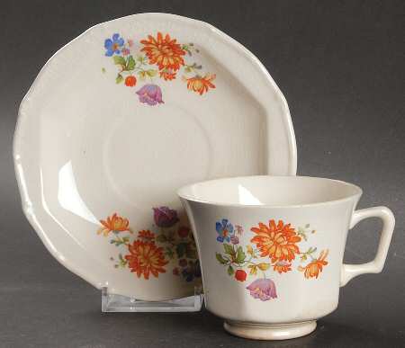 Spring Flowers Paramount Ivory Footed Cup & Saucer Set