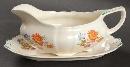 Spring Flowers Paramount Ivory Gravy Boat & Underplate/Relish