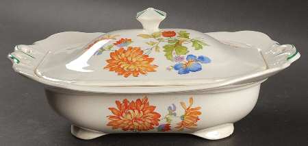 Spring Flowers Paramount Ivory Rectangular Covered Vegetable