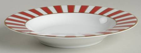 Martinique Red Large Rim Soup Bowl
