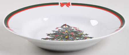 Ribbons & Tree Rim Soup Bowl