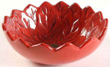 Pinecone Poinsettia Soup/Cereal Bowl