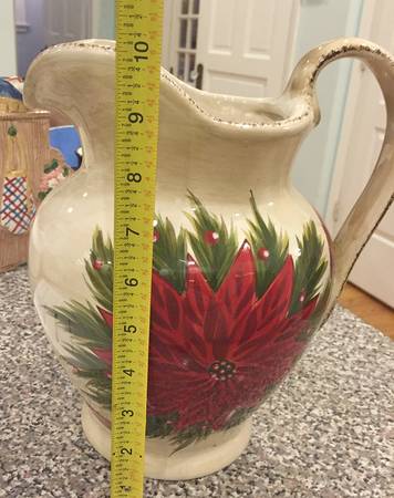 Pinecone Poinsettia Pitcher