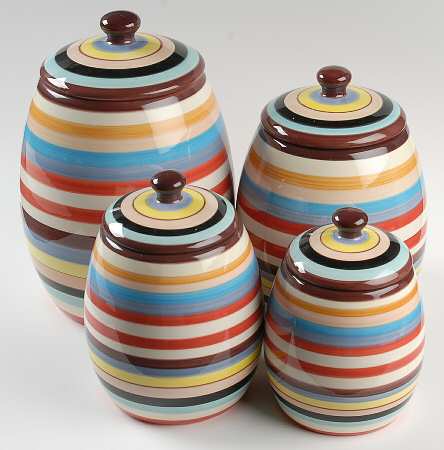 Sedona Stripe (4 Piece) Canister Set (Box Set)