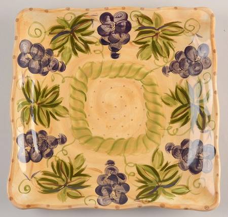 Provincial Grapes Square Dinner Plate