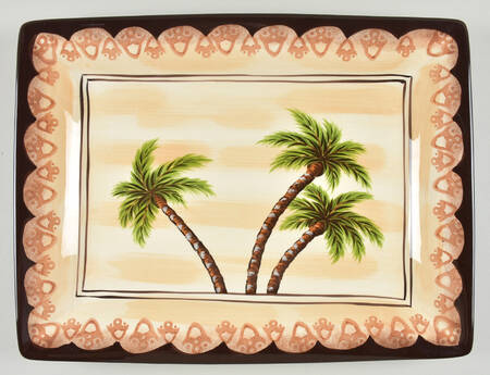 Palm Tree 16" Rectangular Serving Platter