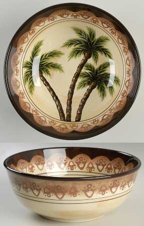 Palm Tree 10" Round Serving Bowl