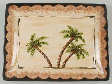 Palm Tree 15" Rectangular Serving Platter