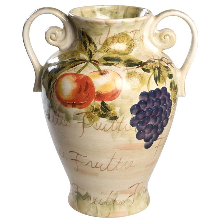Mixed Fruits 16" Handled Vase