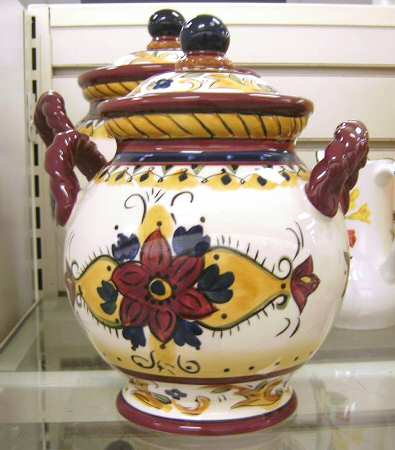 Tuscany Flower Medium Canister & Lid