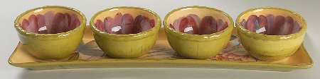 Pirouette Dip Bowl Set-4 Bowls & Tray
